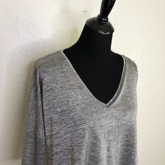 WHBM gray silver metallic v neck layered tunic top size Extra Small XS - Picture 2 of 16